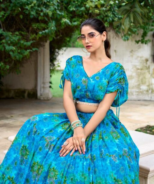 Floral Printed Readymade Lehenga Set