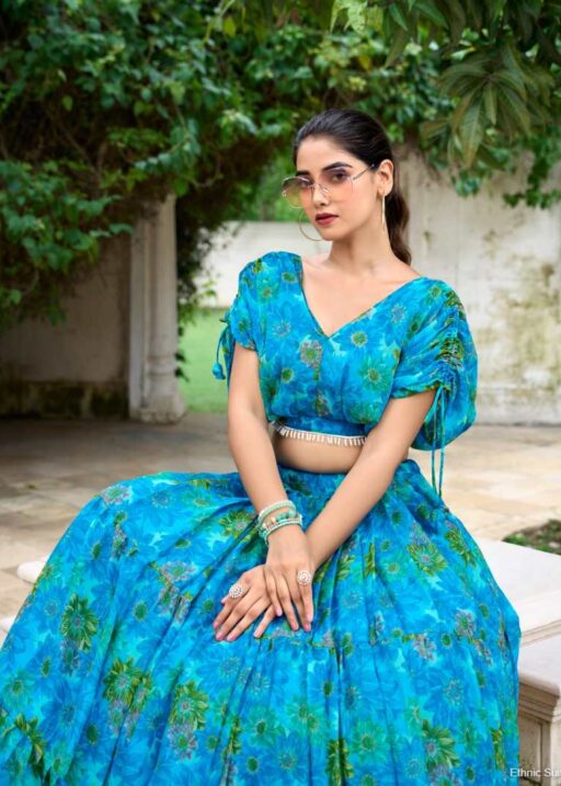 Floral Printed Readymade Lehenga Set