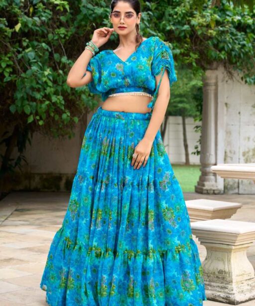 Floral Printed Readymade Lehenga Set