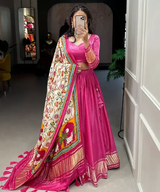 Gaji Silk Chaniya with Lagdi Patta