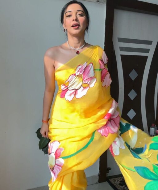 Floral Printed Organza Readymade Saree