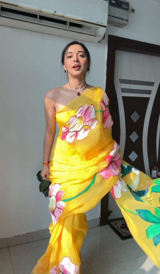 Floral Printed Organza Readymade Saree