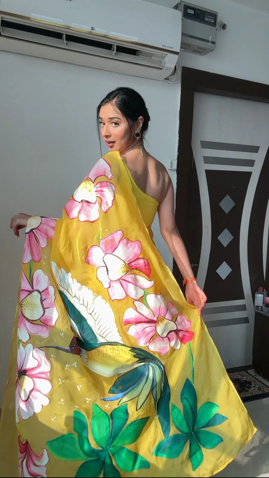 Yellow Color Haldi Function One Minute Saree - Image 3