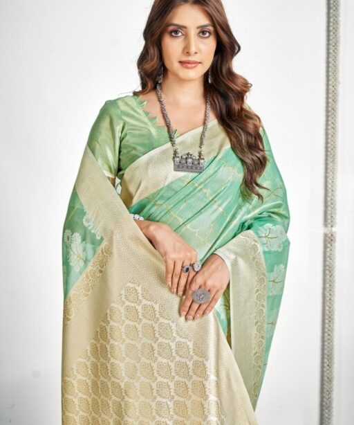 Pastel Color Tissue Silk Saree For Wedding