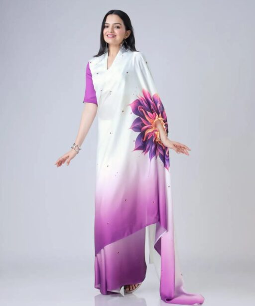Hand Free Saree With Ready To Wear Pattern