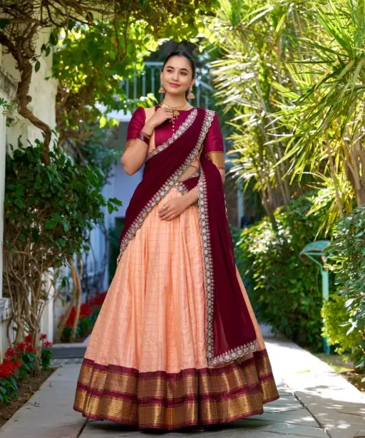 Readymade Zari Chex South Lehenga Choli