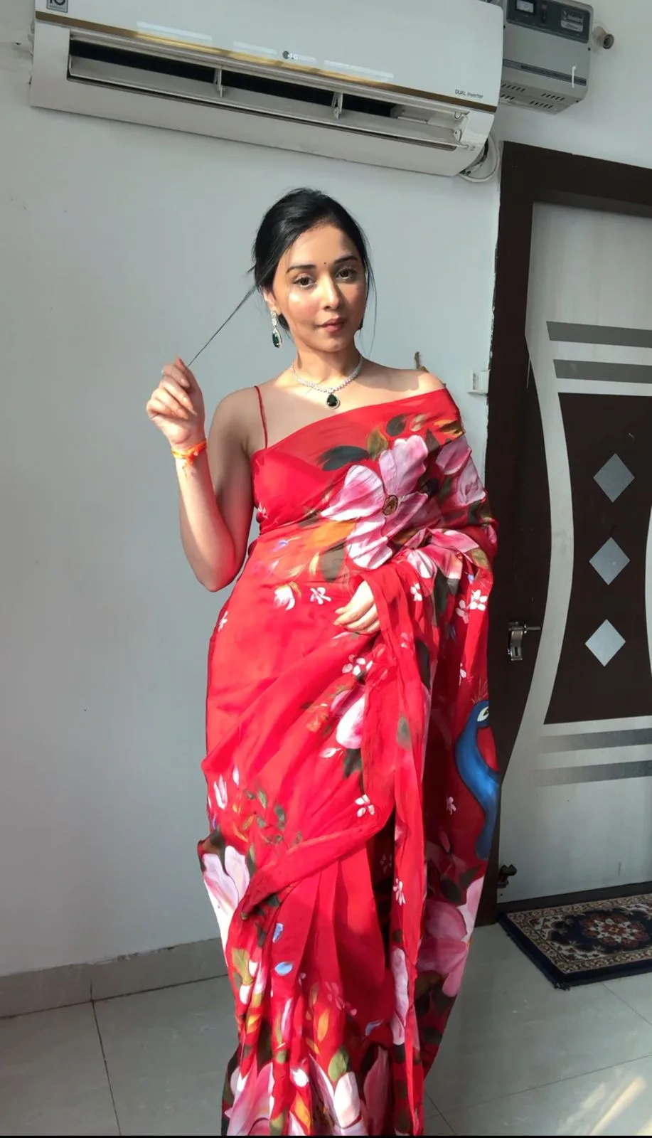 Organza Peacock Printed Saree