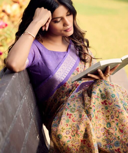Soft Cotton Printed Saree With Jari Border