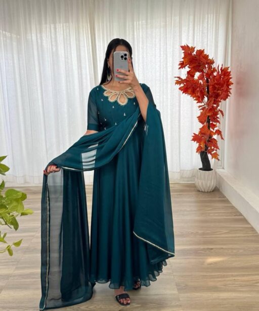 Silk Gown Dupatta Set