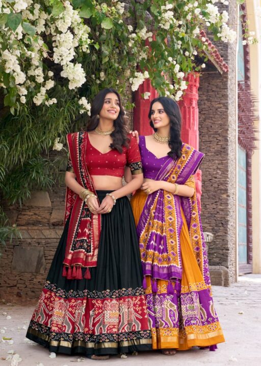 The Designer Patola Chaniya Choli is a timeless masterpiece that blends traditional craftsmanship