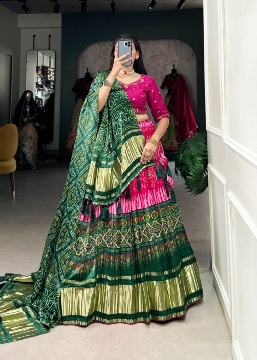 Traditional Pure Gaji Silk Lehenga For Wedding