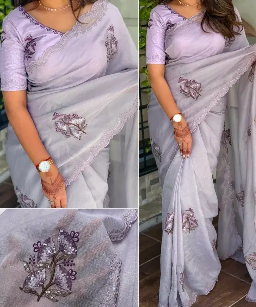 Beautiful Pastel Color Saree with Cut Work Border