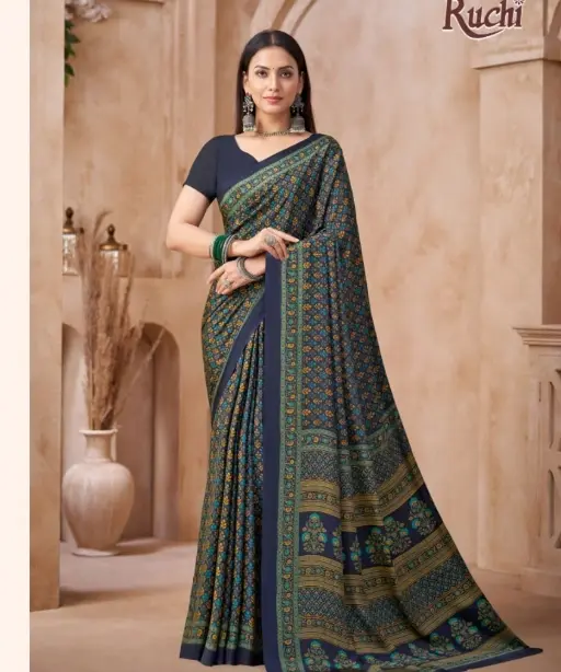Daily Wear Printed Crepe Saree