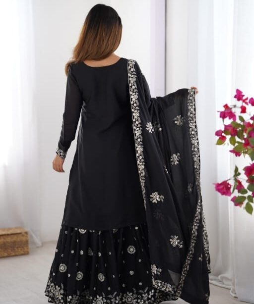 Black Sharara Suit