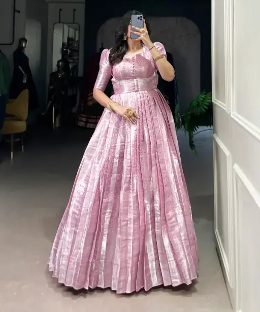 Designer Kanjivaram Silk Gown for Party