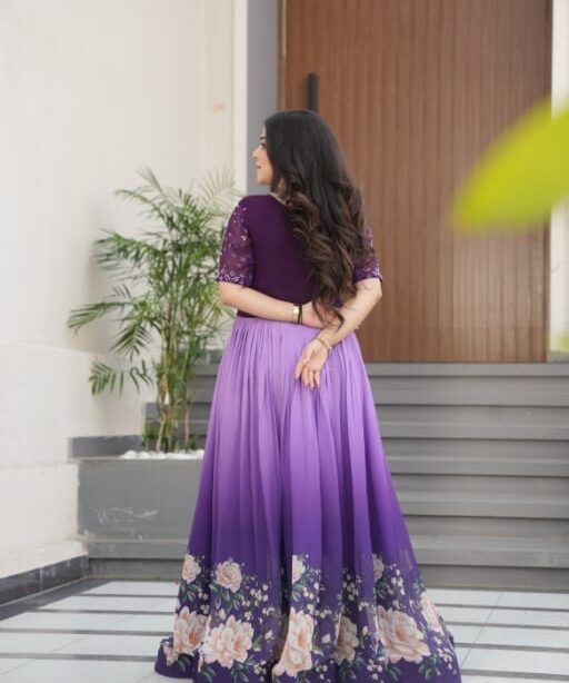 Festive Wear Beads Embroidery Gown for Girls