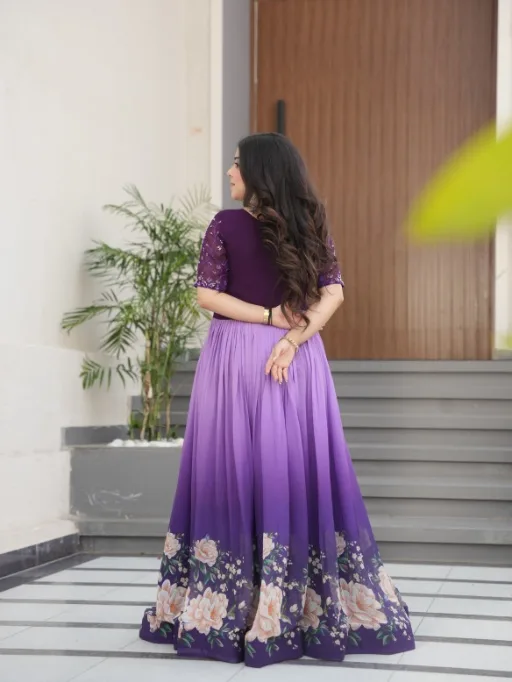 Festive Wear Beads Embroidery Gown for Girls