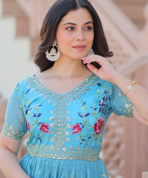 Functional Wear Readymade Sky Blue Gown