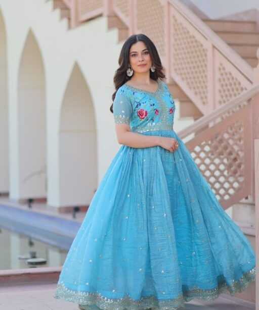 Functional Wear Readymade Sky Blue Gown