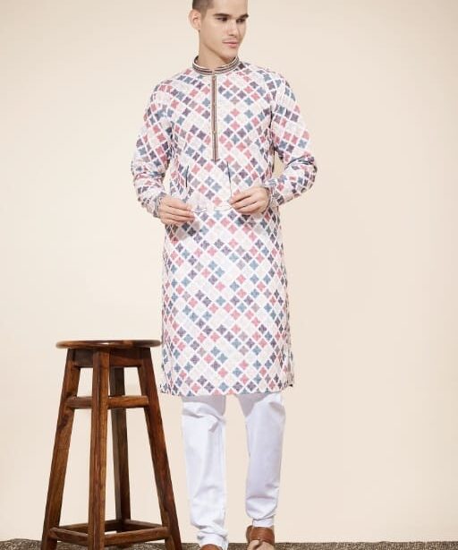 Heavy Cotton Digital Printed Lakhnavi Ethnic Kurta
