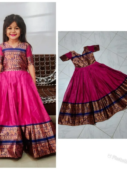 Kids Wear Cotton Silk Gown - Image 5