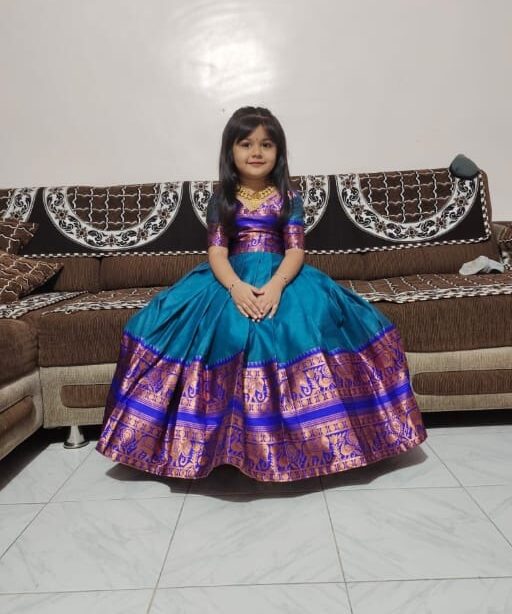 Kids Wear Cotton Silk Gown