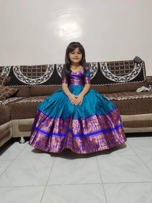 Kids Wear Cotton Silk Gown