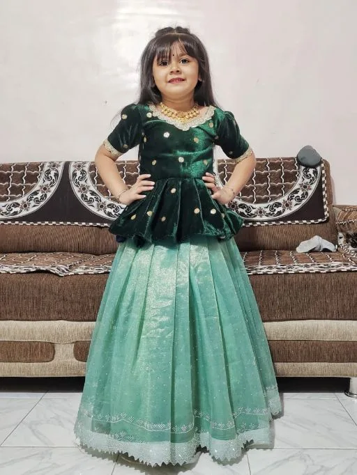 Readymade Kids Lehenga Choli with Embroidery - Image 3