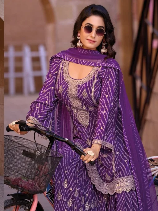 Sangeet Wear Palazzo Salwar Suit With Short Top