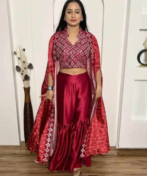 Stylish Red Indo Western Set for Wedding