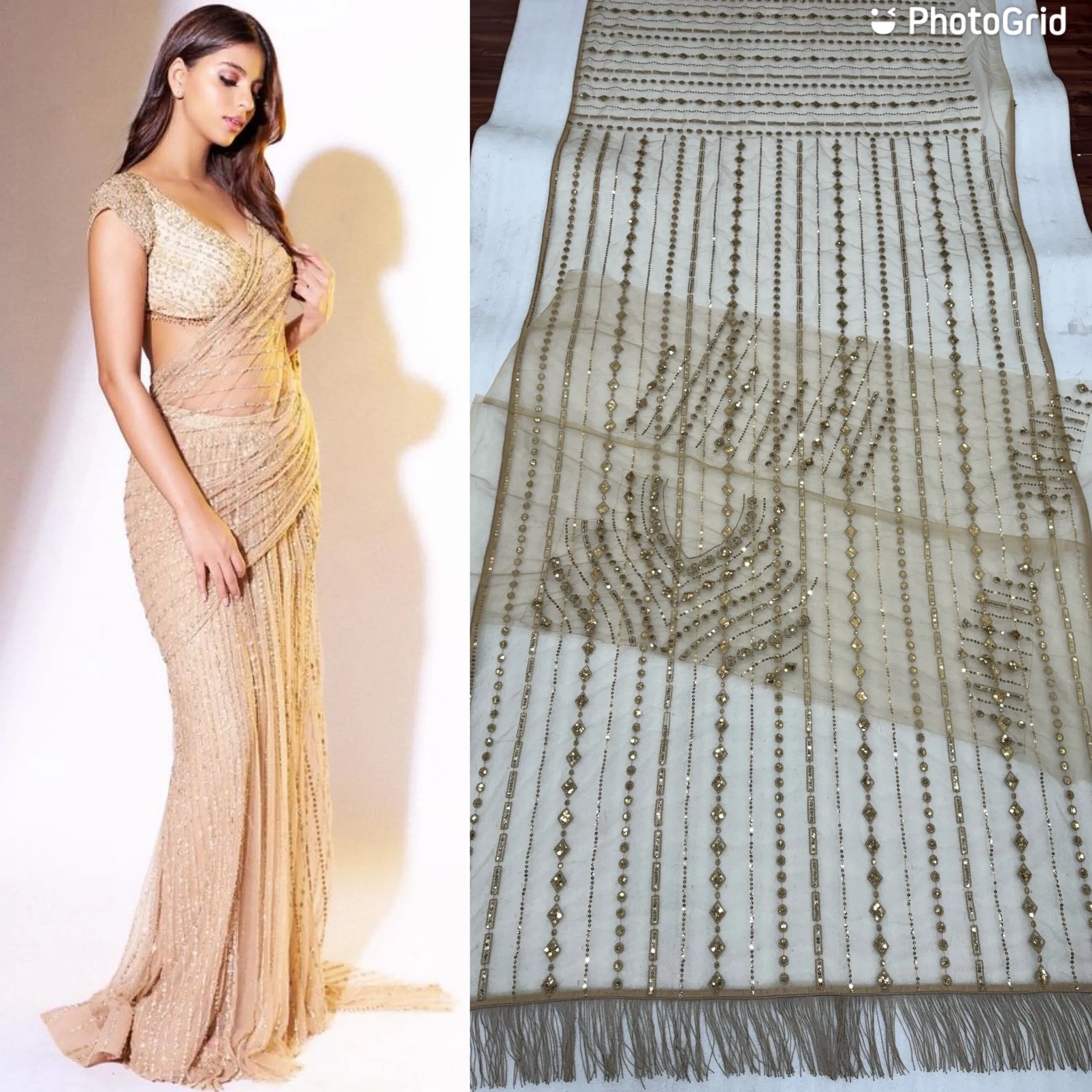 Suhana Khan Inspired Saree - Image 4