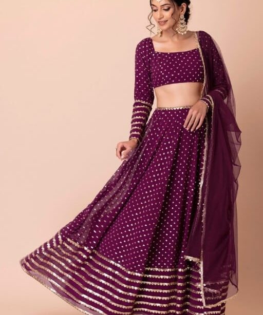 Trending Wine Color Brides Maid Lehenga Choli