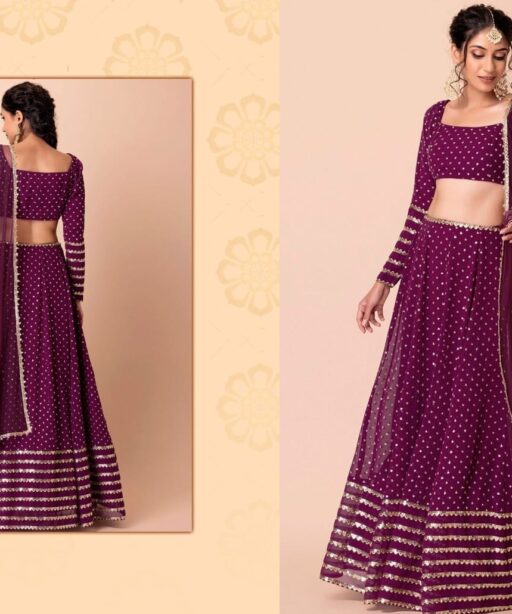 Rich Purple Sequence Work Lehenga Choli