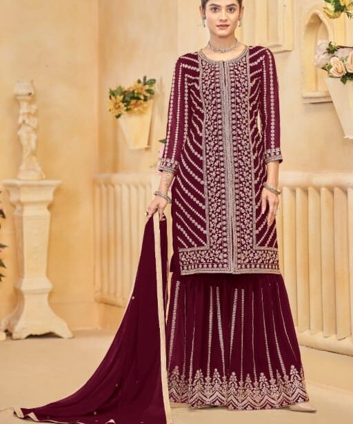 Wedding Wear Georgette Sharara Salwar Suit
