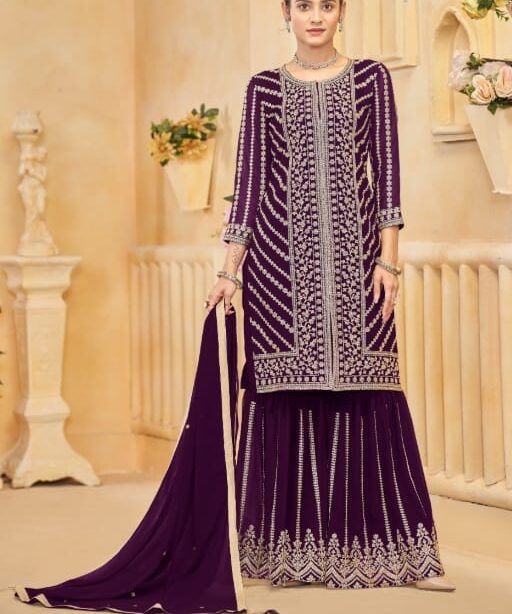 Wedding Wear Georgette Sharara Salwar Suit