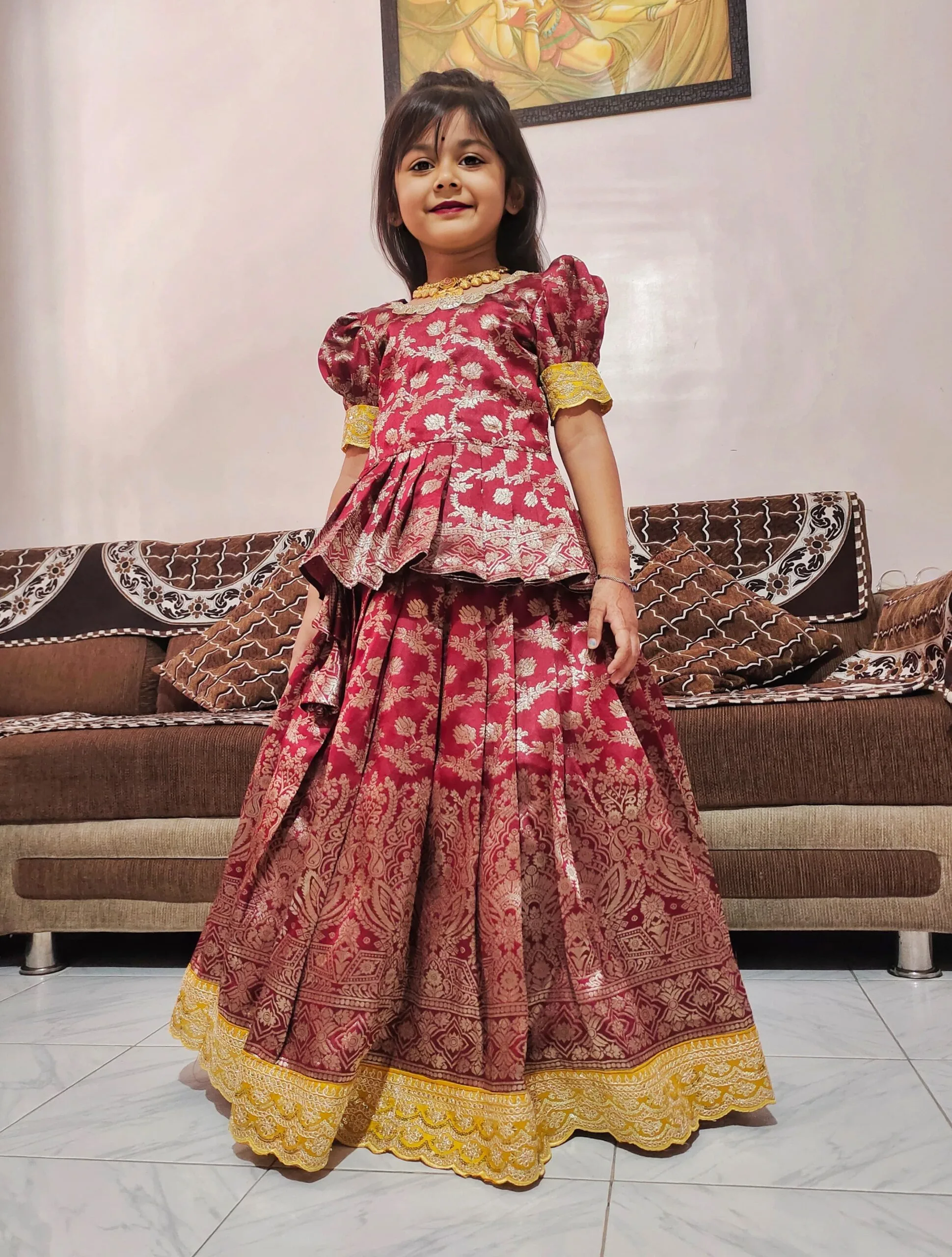 Wedding Wear Kids Lehenga Choli Design - Image 2