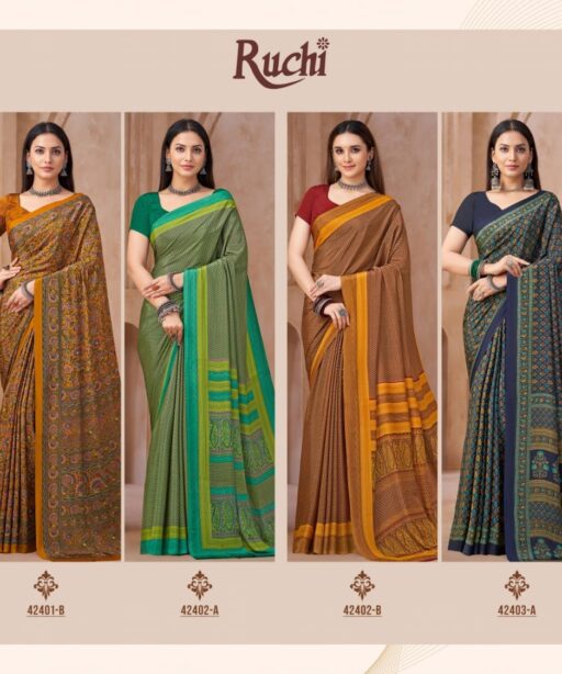Daily Wear Printed Crepe Saree