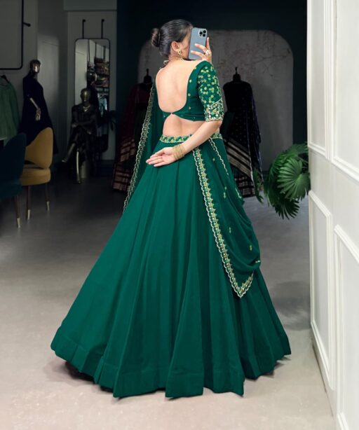 Designer Green Color Bridesmaid Lehenga Choli
