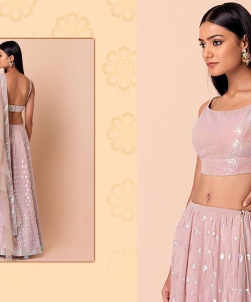 Women's Wear Sky Blue Lehenga Choli