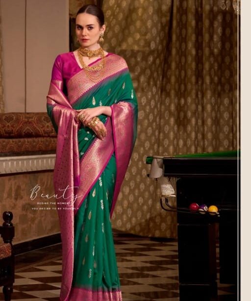 Festive Wear Soft Silk Saree With Heavy Weave Pallu