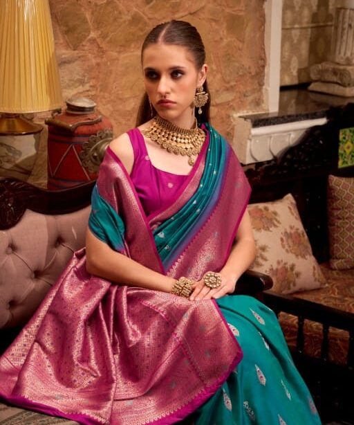 Festive Wear Soft Silk Saree With Heavy Weave Pallu