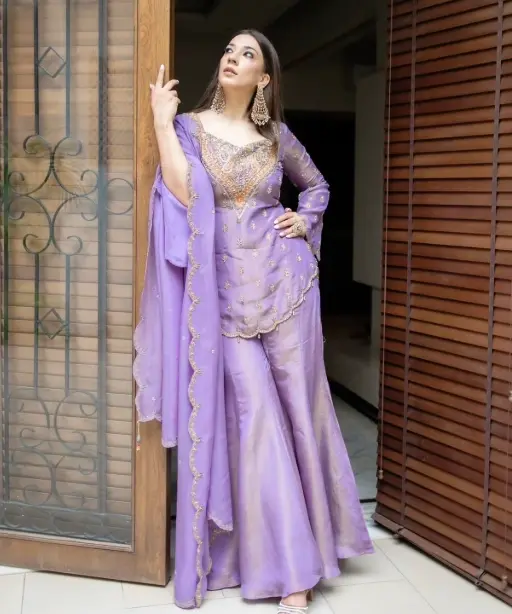 Bollywood Inspired Short Shirt and Plazzo Salwar