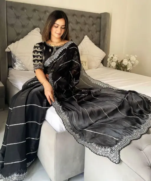 Buy Designer Jimmy Chu Saree with Fancy Border