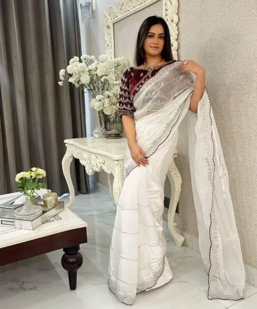 Buy Designer Jimmy Chu Saree with Fancy Border