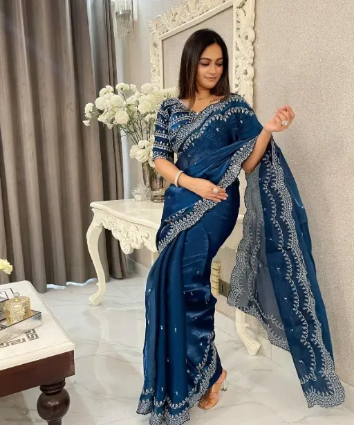Buy Designer Jimmy Chu Saree with Fancy Border