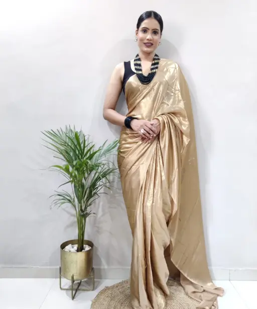 Buy Shimmer Silk Shiny Ready to Wear Saree
