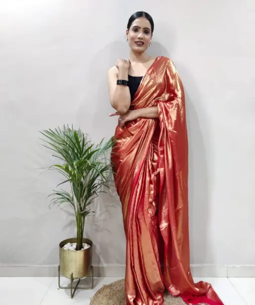 Buy Shimmer Silk Shiny Ready to Wear Saree
