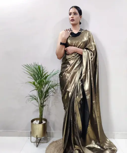 Buy Shimmer Silk Shiny Ready to Wear Saree