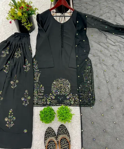 Buy Stylish Black Farsi Shalwar Suit