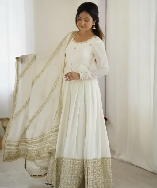 Buy Stylish Readymade Gown with Dupatta